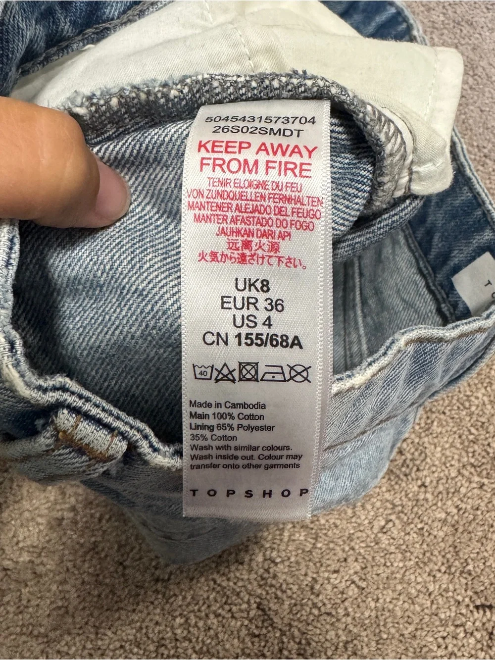 Topshop Light Wash High-Waist Denim Cutoff Shorts - Picture 4 of 5